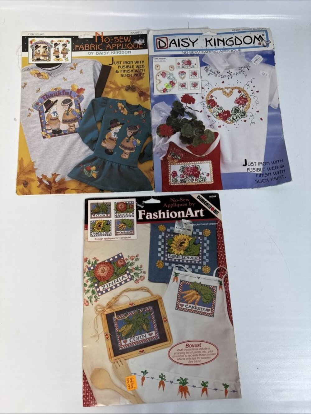Daisy Kingdom No Sew 1994 Appliqué Necklace Set Of 3 GrannyCore